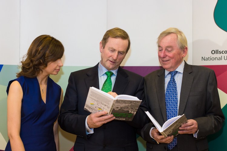 With An Taoiseach (Irish Prime Minister) Enda Kenny and Maurice Manning, Chancellor of the National University of Ireland, at the launch, 10 December 2013. Photo Credit: Deirdre McGing (http://www.deirdremcging.com)